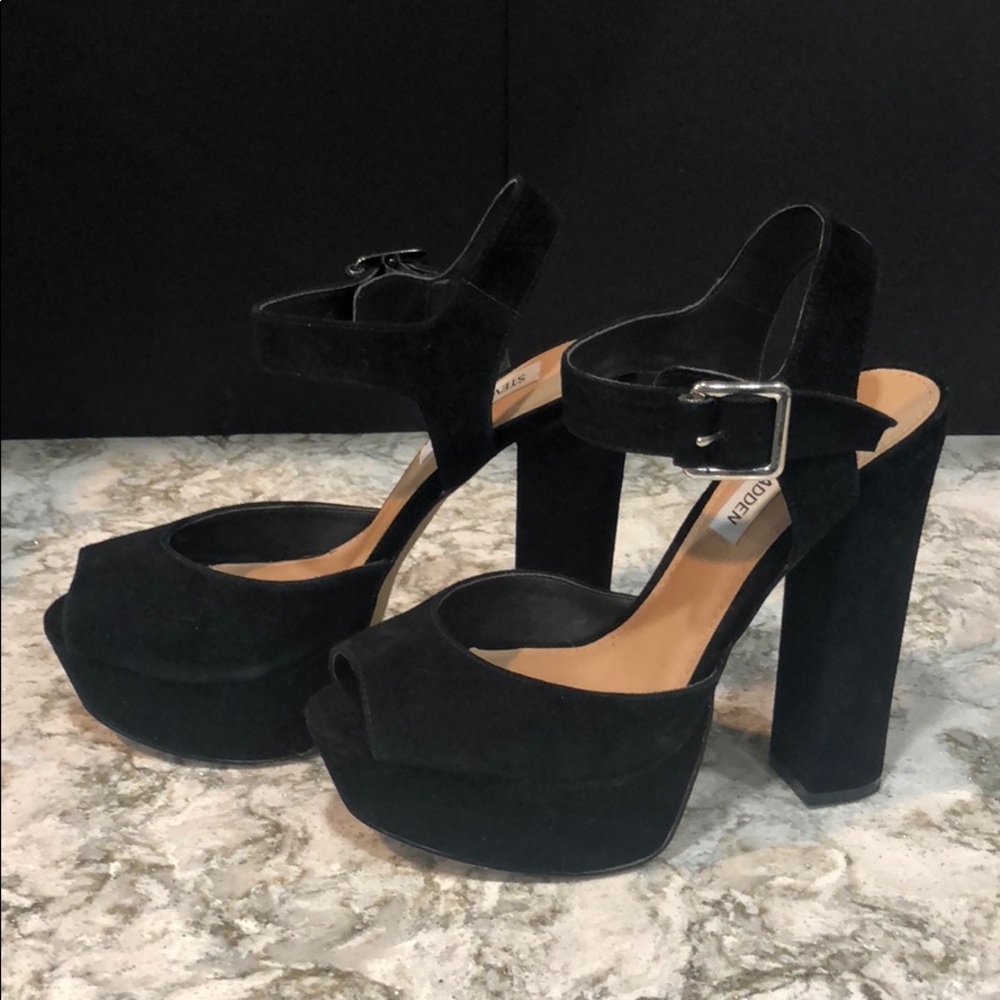 Platform Suede Ankle Strap High Heel